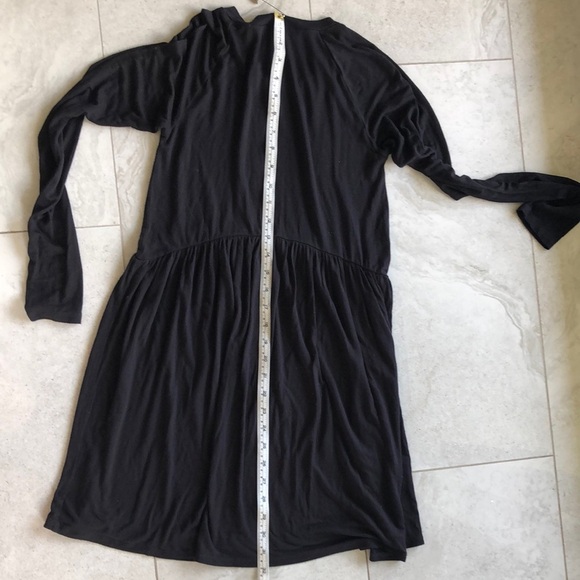 - BCBGeneration Black Pleated Ribbed Long Sleeve Dress - Picture 7 of 9